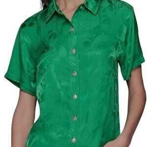 Karl Lagerfeld Women's Short Sleeve Whimsy Loose Fun Blouse